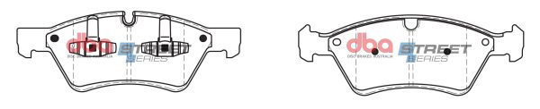 DB2048SS.jpg DBA Street Series Ceramic Front Brake Pad Set 193.3, 194.5 x 69.8, 69.8 x 19.6mm for Mercedes E-Class (T211) / Mercedes E-Class (T211) E500 4Matic & More