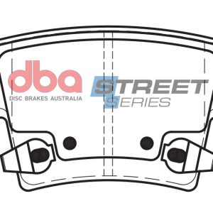 DBA Street Series Ceramic Rear Brake Pad Set 101.2 x 57.5 x 16.5mm for Chrysler 300C / Dodge Challenger & More