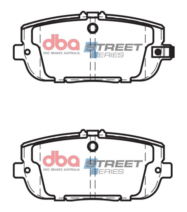 DBA Street Series Ceramic Rear Brake Pad Set 99.1 x 44.4 x 13.3mm for Abarth 124 Spider / Fiat 124 Spider / Mazda MX5