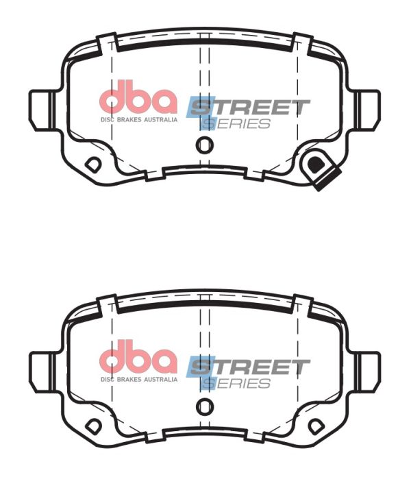 DB2152SS.jpg DBA Street Series Ceramic Rear Brake Pad Set 116.7 x 52.3 x 16.1mm for Chrysler Grand Voyager / Dodge Journey & More