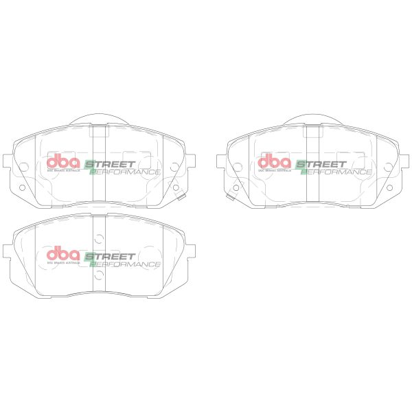 DBA Street Performance Front Brake Pad Set 137.8 x 56.7 x 15.9mm for Hyundai i-40 / Hyundai iX35 & More