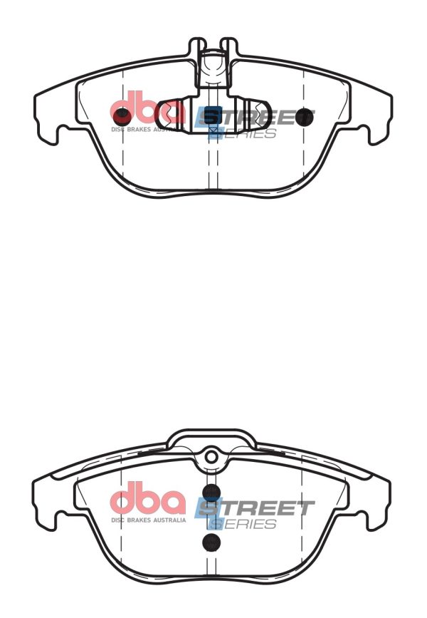 DBA Street Series Ceramic Rear Brake Pad Set 122.6, 122.6 x 54.5, 52.6 x 16.6mm for Mercedes C-Class (W204) C180 / Mercedes C-Class (W204) C180 K & More