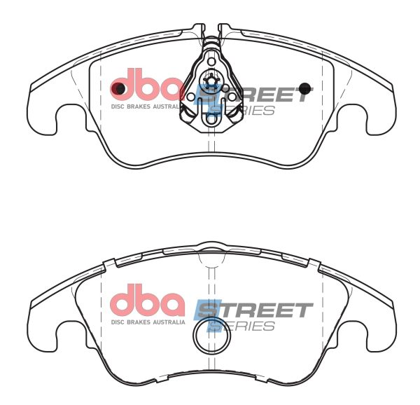DBA Street Series Ceramic Front Brake Pad Set 188.0, 188.0 x 73.9, 73.4 x 17.4mm for Audi A4 Allroad quattro / Audi A4 B8 & More
