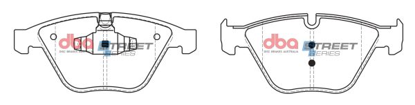 DBA Street Series Ceramic Front Brake Pad Set 155.3 x 68.2 x 19.0mm for BMW 1 Series (E81) 120 / BMW 1 Series (E82 Coupe) 120 & More