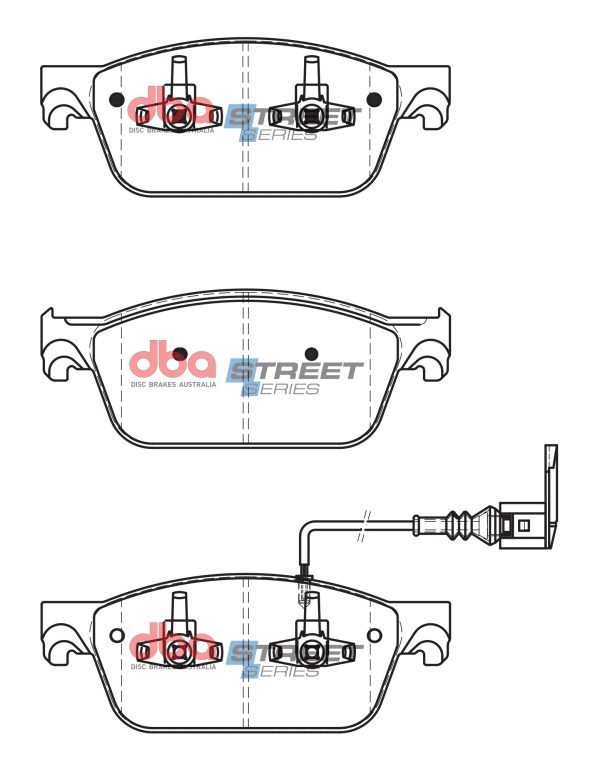 DBA Street Series Semi-Metallic Front Brake Pad Set 193.2 x 75.0 x 16.5mm for Volkswagen Caravelle / Volkswagen Caravelle T6 / Volkswagen Transporter
