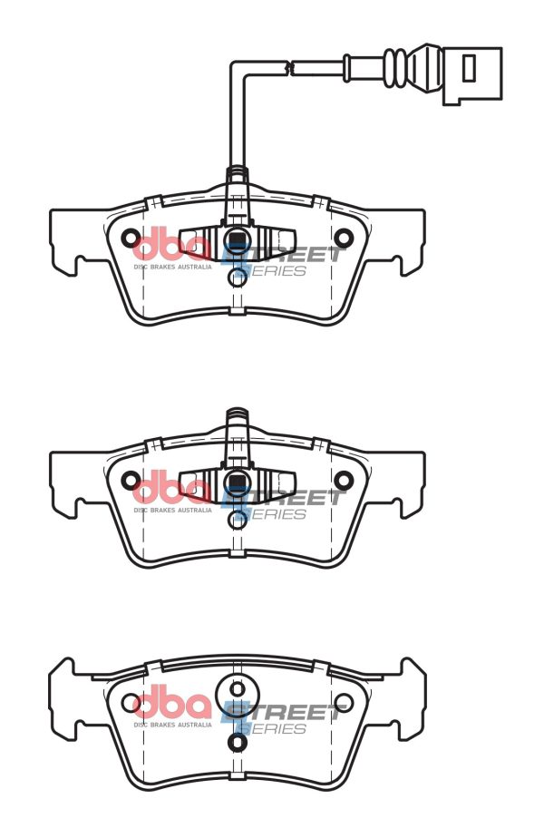 DBA Street Series Semi-Metallic Rear Brake Pad Set 141.0, 141.5 x 53.5, 50.7 x 17.2mm