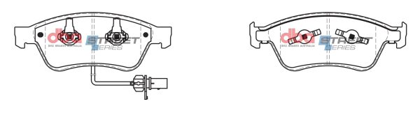 DBA Street Series Semi-Metallic Front Brake Pad Set 193.2 x 72.6 x 18.8mm for Audi A8 quattro D3/4E / Audi S6 C6 & More