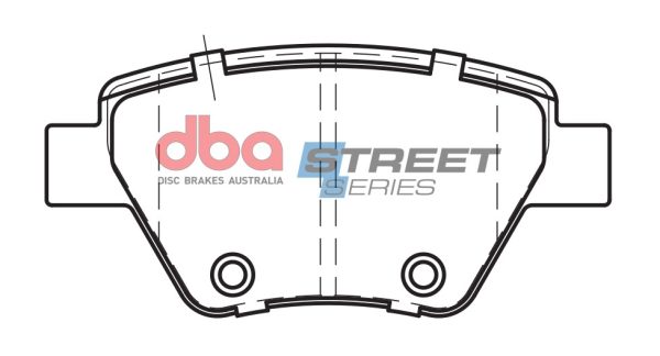 DB2211SS.jpg DBA Street Series Ceramic Rear Brake Pad Set 109.2 x 52.5 x 15.2mm for Audi A1 quattro 8X / Audi A3 8P & More