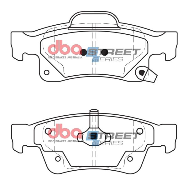 DBA Street Series Ceramic Rear Brake Pad Set for Dodge Durango / Jeep Grand Cherokee