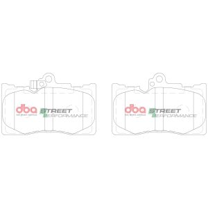 DBA Street Performance Front Brake Pad Set 118.5 x 77.5 x 16.7mm for Lexus GS250 / Lexus GS300 & More