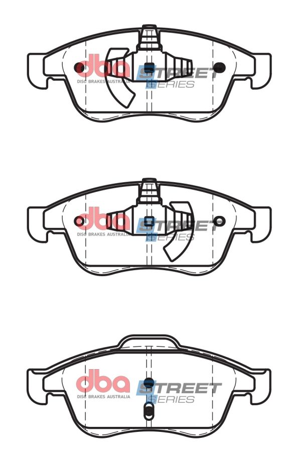 DBA Street Series Ceramic Front Brake Pad Set 155.2, 155.2 x 59.6, 65.0 x 16.9mm for Dacia Dokker / Dacia Dokker Van & More
