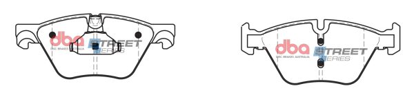 DBA Street Series Ceramic Front Brake Pad Set 155.2, 154.7 x 63.5, 63.6 x 18.0, 19.1mm for BMW 5 Series (F10) 518 / BMW 5 Series (F10) 520 & More