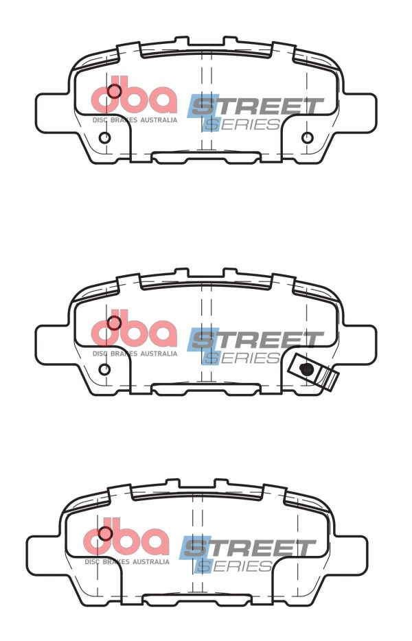 DBA Street Series Ceramic Rear Brake Pad Set 105.4 x 39.2 x 13.6mm for Infiniti EX30D / Infiniti EX37 & More