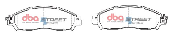 DBA Street Series Ceramic Front Brake Pad Set 165.3 x 54.0 x 16.3mm for Nissan Leaf / Nissan Navara / Renault Alaskan
