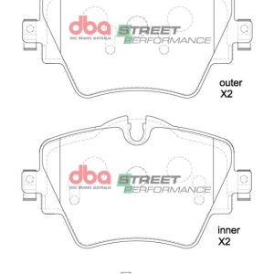 DBA Street Performance Front Brake Pad Set 129.0 / 129.0 x 75.0- I / 70.0- O x 17.5 / 17.5mm for BMW 1 Series (F40) 116 / BMW 1 Series (F40) 118 & More