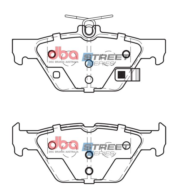 DB2398SS.jpg DBA Street Series Ceramic Rear Brake Pad Set 123.1, 123.1 x 52.9, 48.0 x 13.2mm for Subaru Forester / Subaru Impreza & More