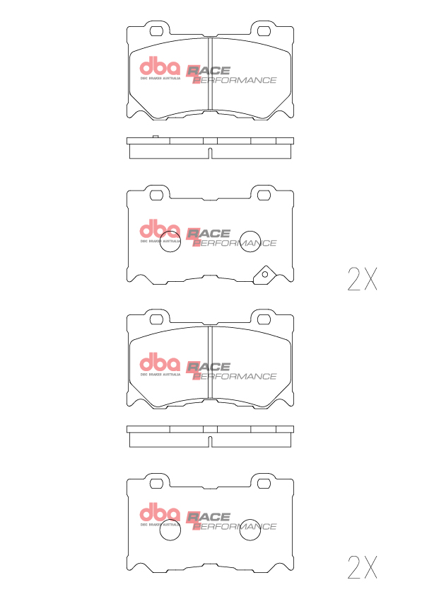 DBA Race Performance Front Brake Pad Set 127.2 x 75.5 x 15.9mm for Infiniti FX30D / Infiniti FX37 & More
