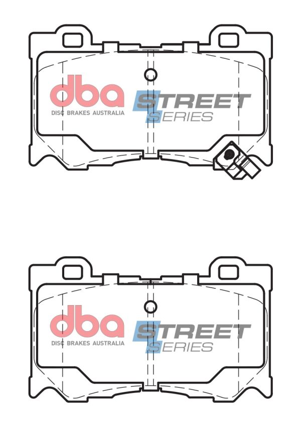 DBA Street Series Ceramic Front Brake Pad Set 127.3 x 75.7 x 15.6mm for Infiniti FX30D / Infiniti FX37 & More