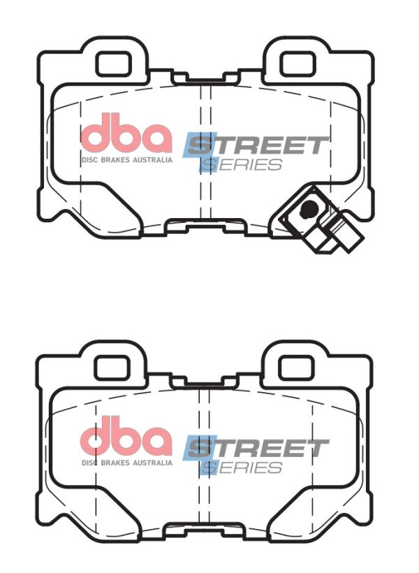 DBA Street Series Ceramic Rear Brake Pad Set 99.8 x 59.7 x 13.5mm for Infiniti FX30D / Infiniti FX37 & More