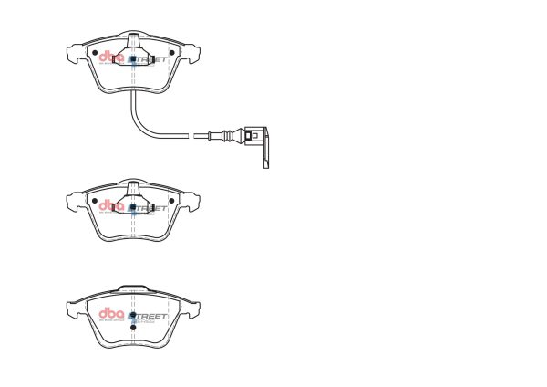 DB2402SS.jpg DBA Street Series Ceramic Front Brake Pad Set 155.4, 155.4 x 73.0, 72.9 x 18.9mm for Audi S3 8P / Audi TT quattro 8J & More
