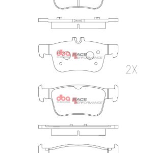 DBA Race Performance Rear Brake Pad Set for Honda Civic (10th Gen) / Honda Civic (10th Gen) FK8
