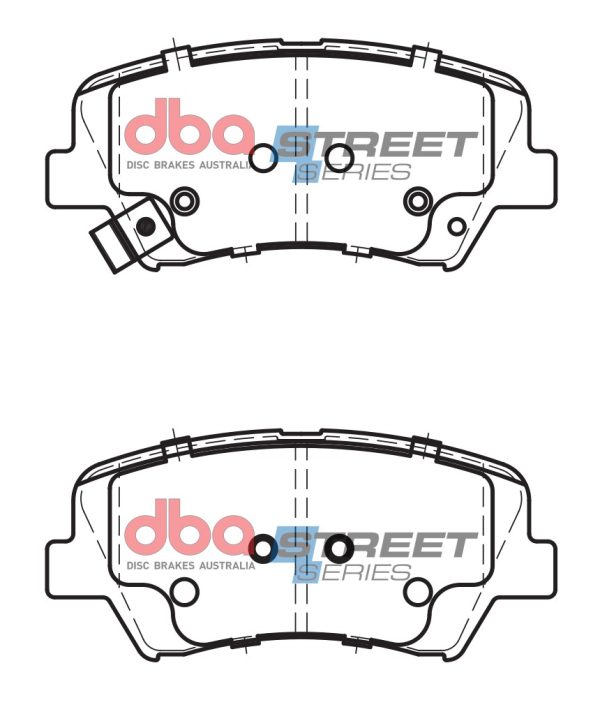 DBA Street Series Ceramic Front Brake Pad Set 132.8 x 60.0 x 16.5mm for Hyundai Elantra / Hyundai i-30 GD & More