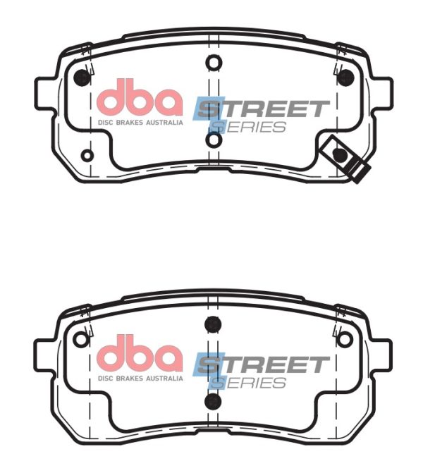 DB2447SS.jpg DBA Street Series Ceramic Rear Brake Pad Set 110.6 x 47.7 x 14.3mm for Hyundai H1 / Hyundai i-800 & More