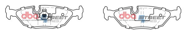 DBA Street Series Ceramic Rear Brake Pad Set 125.0 x 37.6 x 15.7mm for BMW 3 Series (E30) 316 / BMW 3 Series (E30) 318 & More