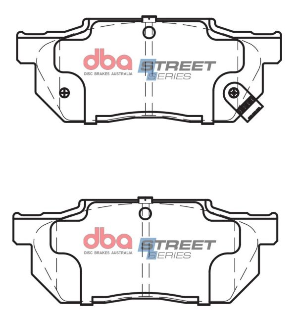 DBA Street Series Ceramic Front Brake Pad Set 115.7 x 45.1 x 14.3mm for Honda Civic (4th Gen) EC / Honda Civic (5th Gen) EG3 & More