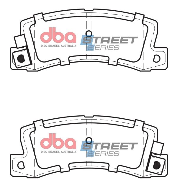 DBA Street Series Ceramic Rear Brake Pad Set 107.6 x 42.3 x 15.1mm for Toyota Corolla AE102 / Toyota Corolla AE111 & More