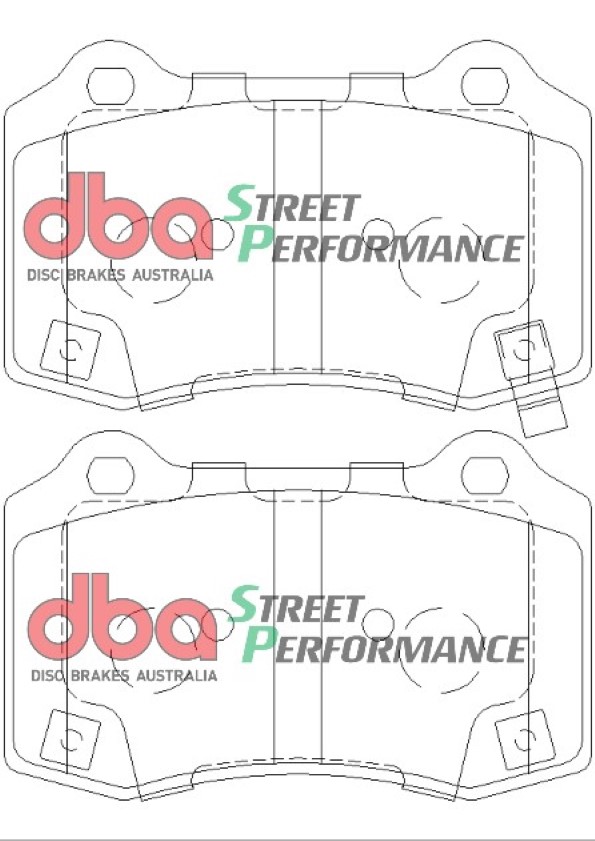 DBA Street Performance Rear Brake Pad Set 109.7 x 69.1 x 14.6mm for Cadillac CTS-V / Chevrolet Camaro (5th Gen) & More