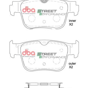 DBA Street Performance Rear Brake Pad Set 122.8 x 57.7 x 15.2mm for Audi A3 8Y / Audi A3 quattro 8Y & More