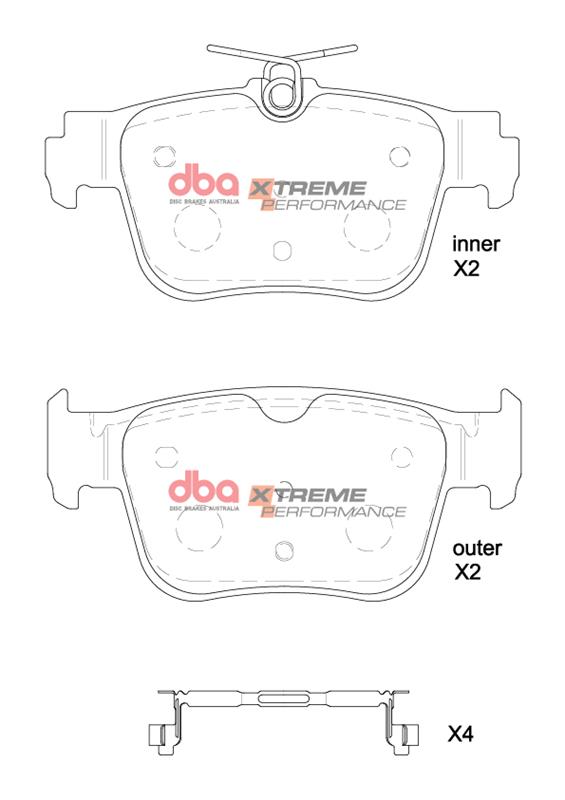 DBA 4000 Series T3 Slotted Rear Disc & Xtreme Performance Pad Kit 310 x 22mm for Audi A3 8Y / Audi A3 quattro 8Y & More