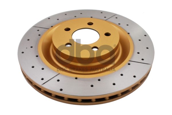 DBA2444X_LR_FRONT.jpg DBA Street Series X-Gold Drilled & Slotted Front Brake Disc 360 x 32mm for Chrysler 300C / Dodge Challenger & More