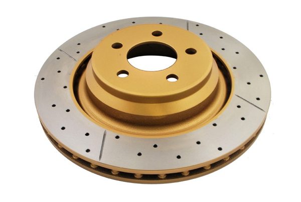 DBA Street Series X-Gold Drilled & Slotted Rear Brake Disc 350 x 28mm for Chrysler 300C / Dodge Challenger & More
