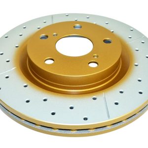 DBA Street Series En-Shield X-Gold Drilled & Slotted Front Brake Disc 296 x 28mm for Toyota Alphard / Toyota Auris & More