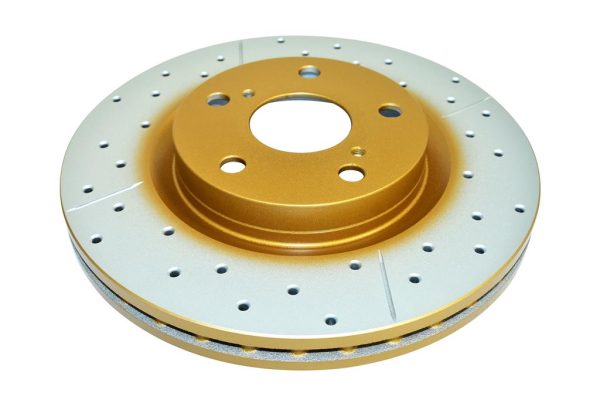 DBA Street Series En-Shield X-Gold Drilled & Slotted Front Brake Disc 296 x 28mm for Toyota Alphard / Toyota Auris & More