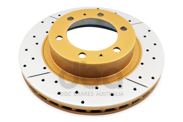 DBA Street Series X-Gold Drilled & Slotted Front Brake Disc 319 x 28mm for Toyota FJ Cruiser / Toyota Fortuner AN50/60 / Toyota Hilux