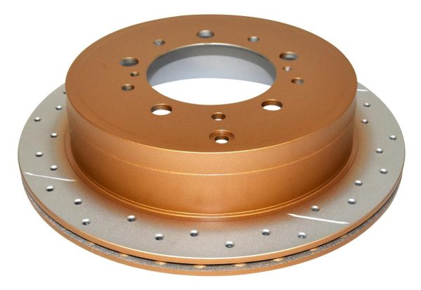 DBA Street Series X-Gold Drilled & Slotted Rear Disc & Street Performance Pad Kit 345 x 18mm for Lexus LX450 / Lexus LX570 & More