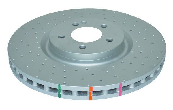 DBA 4000 Series Cross-Drilled & Dimpled Rear Brake Disc 330 x 22mm for Mercedes A-Class (W176) A45 AMG / Mercedes CLA Shooting Brake (X117) CLA45 AMG & More