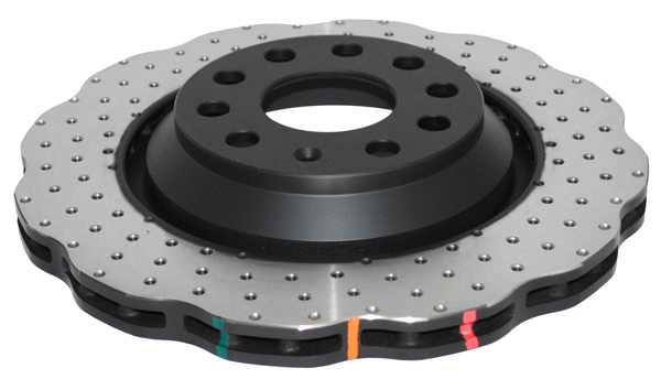DBA42809WXD_FRONT.jpg DBA 4000 Series Cross-Drilled & Dimpled Rear Brake Disc 310 x 22mm for Audi A3 8Y / Audi A3 quattro 8P & More