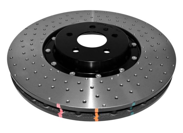DBA 5000 Series Cross-Drilled & Dimpled Left Front Brake Disc 370mm for Cadillac CTS-V / Chevrolet Camaro (5th Gen)