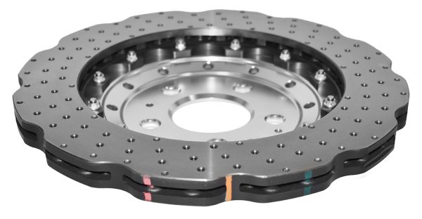 DBA 5000 Series Cross-Drilled & Dimpled Rear Brake Disc 330mm for Audi RS4 B8