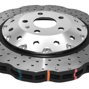 DBA 5000 Series Cross-Drilled & Dimpled Front Brake Disc 370mm for Audi RS3 8V