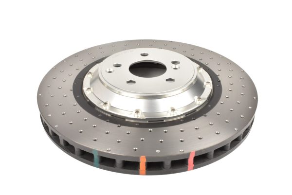 DBA 5000 Series Cross-Drilled & Dimpled Front Brake Disc 390 x 36mm Silver Hat for Mercedes C-Class (W205) C63 S AMG & More