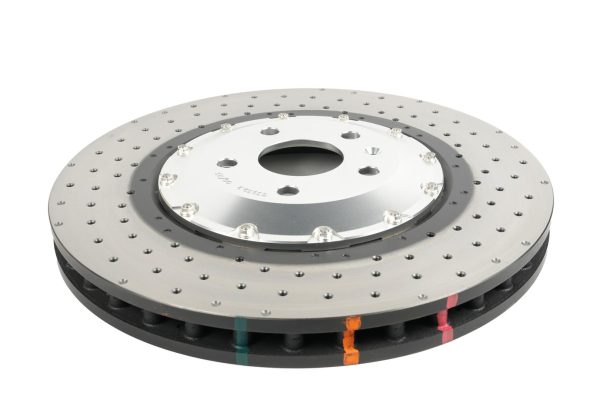 DBA53932SLVXD_T.jpg DBA 5000 Series Cross-Drilled & Dimpled Front Brake Disc 374 x 36mm Silver Hat for Audi RS3 8Y / Audi Q3 & More