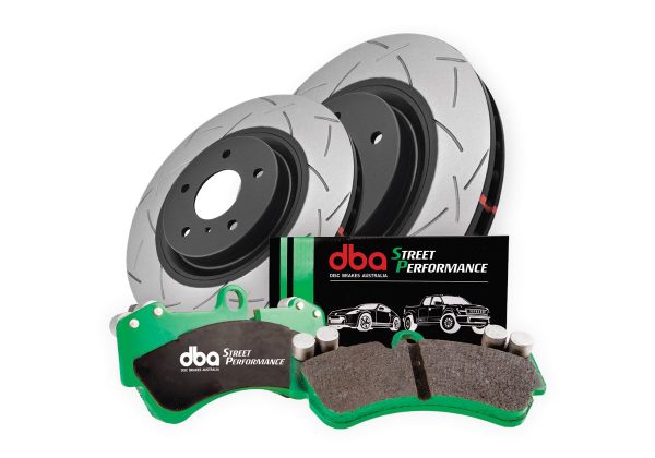 DBA 4000 Series T3 Slotted Front Disc & Street Performance Pad Kit 380mm for Ford Mustang (6th Generation)