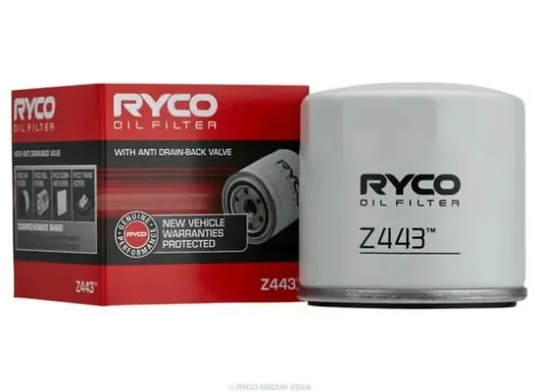 Z443.webp Ryco Oil Filter for Chevrolet Aveo, Chevrolet Matiz, Chevrolet Spark & More – Height Overall 65.00 mm, Seal Diameter 66.00 mm