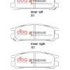 DBA Xtreme Performance Rear Brake Pad Set 107.7 x 38.7 x 14.8mm for Subaru Impreza / Subaru Legacy BC5 & More