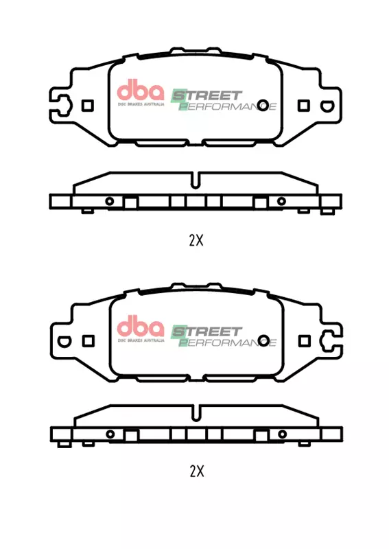 DBA Street Performance Rear Brake Pad Set 122.16 x 41 x 15.5mm for Lexus Aristo / Lexus GS300 & More